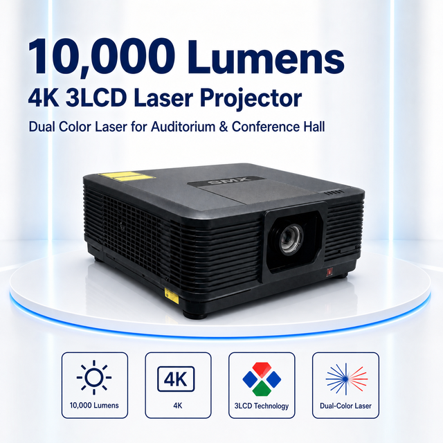 10000 Lumens 4K 3LCD Laser Projector Sealed Dustproof Dual Color Laser 20000H Edge Blending 6 Corner Correction OEM ODM
