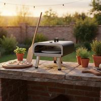 Four à pizza au bois moderne Warmfire, best-seller, pour extérieur, avec pierre tournante, en acier inoxydable, portable, 2,9 kW haute pression