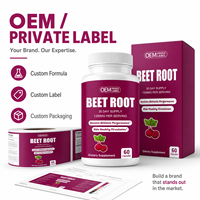 Capsules de racine de betterave à marque privée, extrait pur à haute teneur en nitrate, sans gluten, soutient la santé cardiaque, immunitaire, digestive et sportive, complément alimentaire