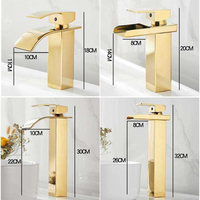 Robinet de lavabo cascade de luxe personnalisé en acier inoxydable, eau froide et chaude, avec cartouche céramique, pour salle de bain