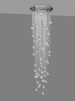 Lustre en cristal pour restaurant ; Luminaire moderne de luxe pour villa, duplex, salon, escalier tournant, taille moyenne, suspension LED 3000K