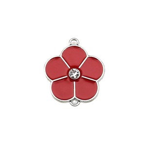 Composants de bijoux en alliage de zinc en forme de fleur pour la fabrication de bracelets avec centre en strass, diamètre 20 mm, options multicolores - Product Image 5