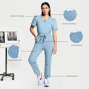 ชุดยูนิฟอร์มพยาบาล/แพทย์ ฤดูร้อน ปี 2025 รับทำโลโก้ ชุดทำงานโรงพยาบาล ขายส่ง กางเกงทรงตรง ชุดสครับแพทย์หญิง 2 ชิ้น - Product Image 4