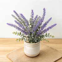 Rangkaian Lavender Buatan 38cm untuk Pernikahan, Rumah, Meja, Dapur, Kantor, Dalam Ruangan, Teras, Kebun, Luar Ruangan, Kotak Jendela, Pot Tanaman