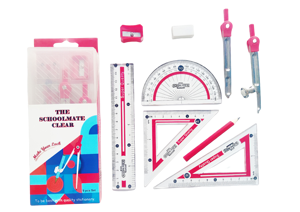 9-pcs la bàn Divider toán học thiết lập cho trẻ em gái và chàng trai với nhựa hộp trong suốt cho nghiên cứu - Product Image 3