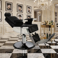 Chaise de Barbier Professionnelle Hydraulique Marron Inclinable pour Salon de Coiffure et Spa – Équipement de Beauté – Vente Flash