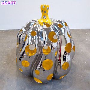 Résine de galvanoplastie végétale créative personnalisée artisanat décoration de la maison en gros sculpture de <span class=keywords><strong>graffiti</strong></span> de citrouille de jardin en fibre de verre - Product Image 2