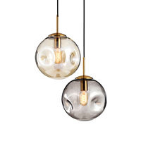Lampe suspendue en verre soufflé rétro gris ambre pour la maison Lampe décorative à bulles antique Cuisine Salle à manger Cuisine Lampe suspendue en verre