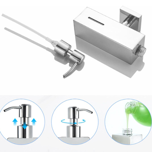 304 in acciaio inossidabile Design moderno con <span class=keywords><strong>supporto</strong></span> a parete Dispenser per <span class=keywords><strong>sapone</strong></span> per le mani quadrato/Dispenser per Shampoo 220ml hotel - Product Image 5