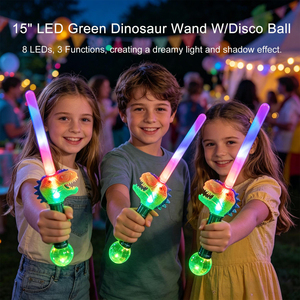 Giocattolo Spada Luminosa a Forma <span class=keywords><strong>di</strong></span> Dinosauro per Bambini, Bacchetta Magica LED Lampeggiante, Pallina da Discoteca, Bastoncino Luminoso T-Rex per <span class=keywords><strong>Compleanno</strong></span>, Halloween, Pasqua, Ramadan, Costume - Product Image 3