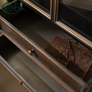 Aparador de Hierro Forjado Estilo Retro Americano [Marca], 3 Compartimentos, Mueble Multifuncional para Sala de Estar - Product Image 2