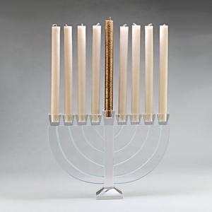 蚀刻水晶光明节烛台烛台，用于传统光明节犹太装饰 - Product Image 6