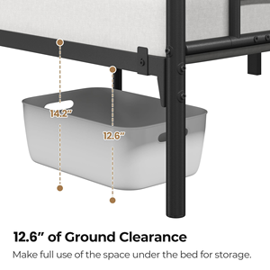 Cadres de <span class=keywords><strong>lit</strong></span> en métal robustes, sommier plateforme en métal avec tête de <span class=keywords><strong>lit</strong></span> au design inspiré des nuages, grand espace de rangement sous le <span class=keywords><strong>lit</strong></span> - Product Image 6