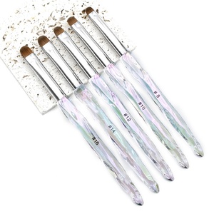 Factory Customized Wholesale Short Haired <b>Round</b> Head Nail French Pen Acrylic Holder Edge Cleaning Pen Professional Nail Supplier - Product Image 4