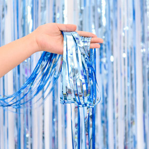 Wholesale Assorted Colors 1m*2m Tinsel Foil Fringe Curtain Party Photo Backdrop