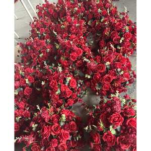 Boule de fleurs artificielles en soie personnalisable, centre de table, arrangement floral mixte rose rouge Larkspur, fait main pour mariage - Product Image 2