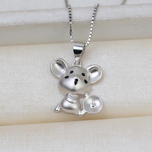 จี้เงินแท้ S925 12 ราศี 7-8 มม. ไข่มุกทรงหนู อุปกรณ์ DIY สำหรับทำเครื่องประดับ สร้อยคอผมเด็ก ผลิตภัณฑ์กึ่งสำเร็จรูป - Product Image 2