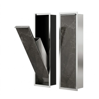 Colonne de rangement encastrée en acier inoxydable pour salle de bain avec double poubelle de tri, gain de place pour la décoration de salle de bain de villa de luxe