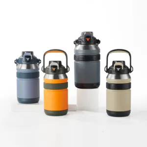 Custom Logo OEM Factory Large capacity half gallon 316 stainless steel water bottle Insulated Thermos With Straw Double Walled