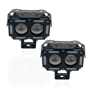 Faro <span class=keywords><strong>LED</strong></span> Doble para Auto con Luces de Circulación Diurna para Motocicletas 4x4, Lámpara <span class=keywords><strong>Antiniebla</strong></span> Auxiliar de Doble Color Blanco y Amarillo - Product Image 1