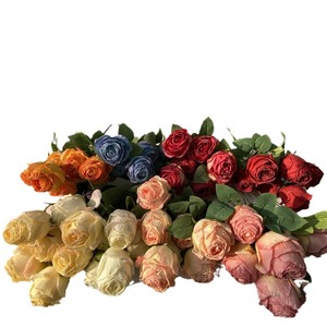 Fleur artificielle Meiyuan à 7 têtes, rose à bords brûlés, style rétro américain, pour décoration de mariage et de maison - Product Image 5