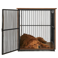 Toptan Metal Köpek Kafesi Ahşap Oturma Odası Endüstriyel Mobilyalı Şık Köpek Kulübesi Konforlu Yaşam İçin