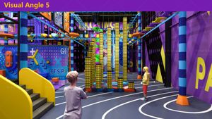 สวนสนุก FEC เกมเครื่องเล่นหมุนวน ปีนหน้าผา แทรมโพลีน ผนังปีนป่าย บ่อบอล สไลเดอร์ เป็นมิตรกับสิ่งแวดล้อม ขนาดสั่งทำได้ - Product Image 4