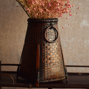 Handmade Bamboo Woven Vase Natural Craft Home Decoration Flower Basket - Product Image 2