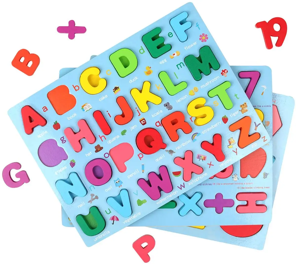 Puzzle di legno per bambini Puzzle di alfabeto arabo in legno arabo 28 lettere bordo bambini giocattoli educativi per l'apprendimento precoce per bambini