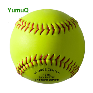 YumuQ Palline da Softball Personalizzate 12'' Misura Ufficiale in Pelle Sintetica - Nucleo in Schiuma <span class=keywords><strong>PU</strong></span> per Allenamento SlowPitch e Gioco Ricreativo - Product Image 1