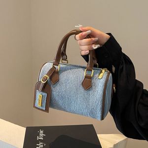 Denim Pillow Handbag Women Vintage 2026 New Fashion Zipper Polyester Casual Versatile Beach Commuting <b>Shoulder</b> Crossbody <b>Bag</b> - Product Image 4