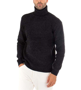 Pull à col roulé en coton gaufré thermique pour homme avec fonction anti-boulochage - Product Image 1