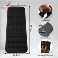 Housse de sac pochette en silicone résistant à la chaleur pour tapis de voyage portable avec impression de logo personnalisé pour fer à lisser les cheveux, fer à friser, fer plat