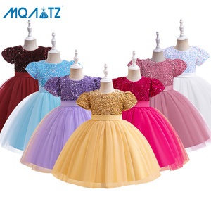 Robe de soirée formelle MQATZ Princesse Fleur pour petites filles, en toile unie anti-plis avec sequins, pour 5 ans - Product Image 6