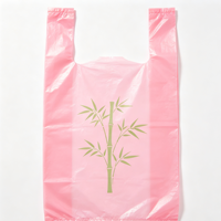 Sac de courses en plastique rose robuste, motif végétal uni, sac de transport, approvisionnement direct usine