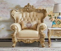 Canapé en cuir rétro royal européen capitonné, ensemble combiné en bois massif sculpté double face, pour salon, villa, centre commercial, usage de luxe