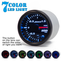 Araba Bar Turbo Boost ölçer otomatik 2 "52mm 7 renk LED duman yüz metre sensörü ve göstergesi tutucu ile AD-GA52BOOSTBAR