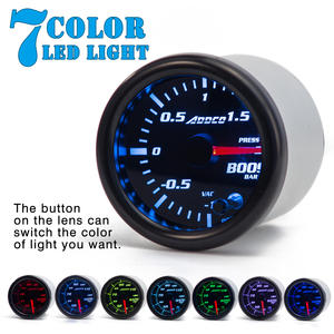 Araba Bar Turbo Boost ölçer otomatik 2 "52mm 7 renk LED duman yüz metre sensörü ve göstergesi tutucu ile AD-GA52BOOSTBAR - Product Image 2