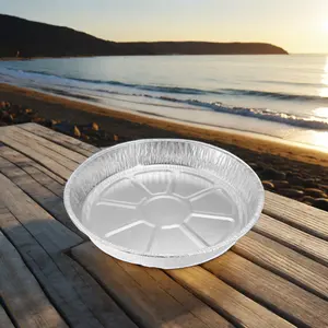 披萨铝箔食品容器圆形烘焙馅饼盘盒10英寸铝箔披萨盘