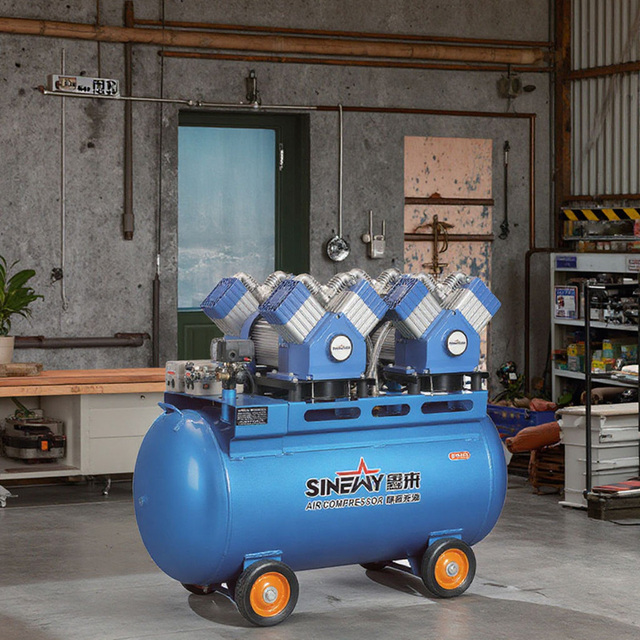 Zhejiang Industrial 4.4Kw Portable Low Noise Electric Paint Oil Free Compressors 200 Liter Air Compressor Machine in China