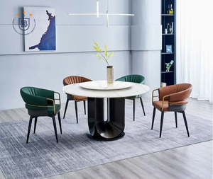 Table à manger au design moderne avec plateau Colorite et base en métal pour cuisine familiale, bar, salon - pour usage domestique, ferme, hôtel - Product Image 3