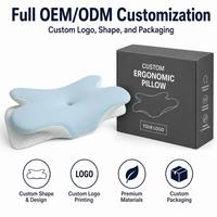 Oreiller ergonomique orthopédique à mémoire de forme avec logo personnalisé, pour soulager les douleurs cervicales, design rafraîchissant, hypoallergénique
