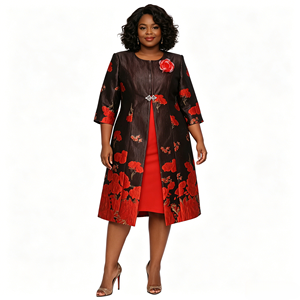 Nouvelle robe décontractée grande taille pour femme, ensemble deux pièces, idéale pour l'église - Product Image 2