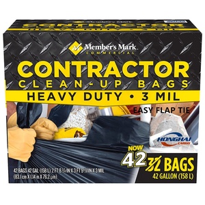 Sacchetti della spazzatura per appaltatori pesanti 33x48 ''42 galloni 3MIL spessi grandi <span class=keywords><strong>sacchi</strong></span> della spazzatura <span class=keywords><strong>industriali</strong></span> neri su rotolo - Product Image 3