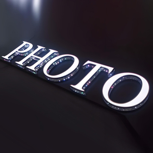 Cartelera de acero inoxidable iluminada con <span class=keywords><strong>LED</strong></span> Perforación lateral Caracteres acrílicos luminosos Señal electrónica Producción de matriz de puntos - Product Image 1