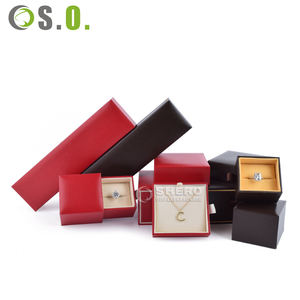 Cajas de Piel Sintética PU Rojas y Negras de Lujo al por Mayor para Collares, Pulseras, Anillos, Pendientes, Joyas - Product Image 3