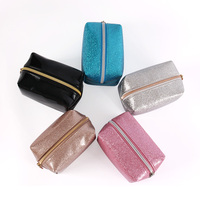 Pochette de maquillage pratique et portable, grande, imperméable, en cuir PU pailleté personnalisé, avec fermeture éclair, sac de voyage pour cosmétiques