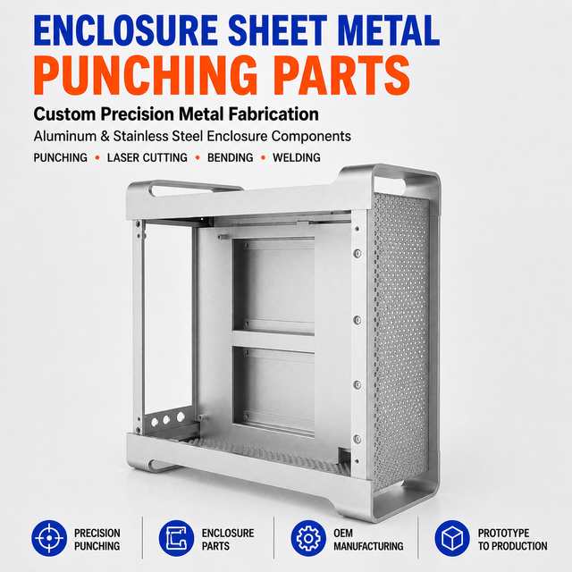 Enclosure Sheet Metal Punching Parts Custom Precision Metal Fabrication Aluminum Stainless Steel OEM Manufacturer Industrial