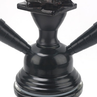 Nouvelle Conception Chicha Noire à 2 Tuyaux, Narguilé Complet en Alliage d'Aluminium pour Grossistes