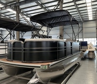 Bateau ponton catamaran en aluminium soudé de 5,8 m (19 pieds) pour la famille, les fêtes aquatiques, les lacs et les rivières, à vendre